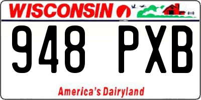 WI license plate 948PXB