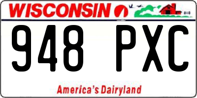 WI license plate 948PXC