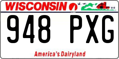 WI license plate 948PXG