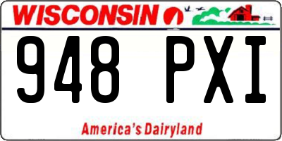 WI license plate 948PXI