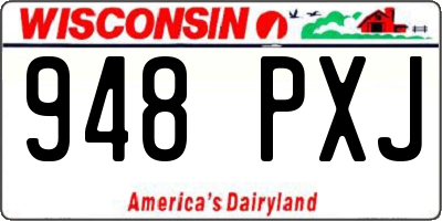 WI license plate 948PXJ