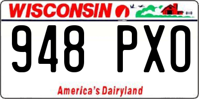 WI license plate 948PXO