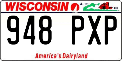 WI license plate 948PXP