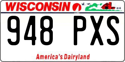 WI license plate 948PXS