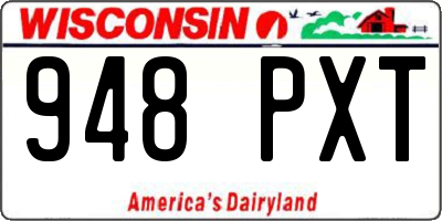 WI license plate 948PXT