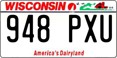 WI license plate 948PXU