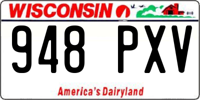 WI license plate 948PXV