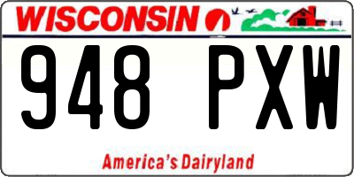 WI license plate 948PXW