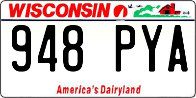 WI license plate 948PYA