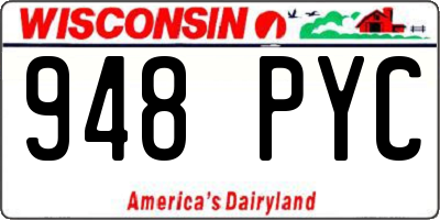 WI license plate 948PYC