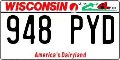 WI license plate 948PYD