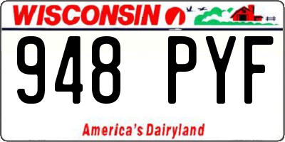 WI license plate 948PYF