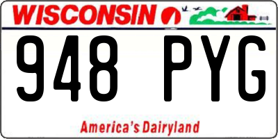 WI license plate 948PYG