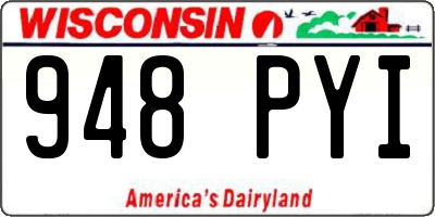 WI license plate 948PYI