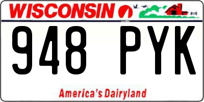 WI license plate 948PYK