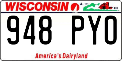 WI license plate 948PYO