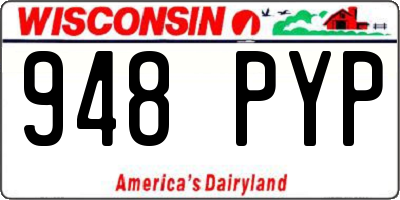 WI license plate 948PYP