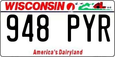 WI license plate 948PYR
