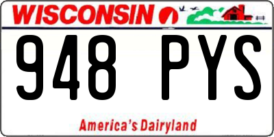 WI license plate 948PYS
