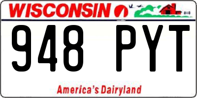 WI license plate 948PYT