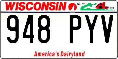 WI license plate 948PYV