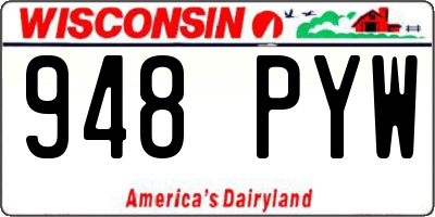 WI license plate 948PYW