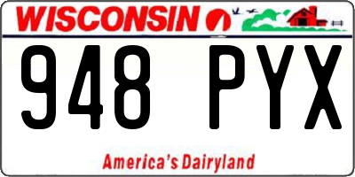 WI license plate 948PYX