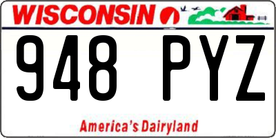 WI license plate 948PYZ