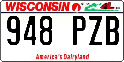 WI license plate 948PZB