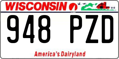 WI license plate 948PZD