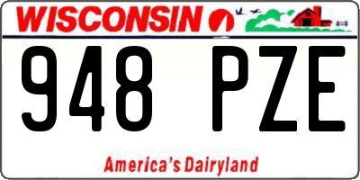 WI license plate 948PZE