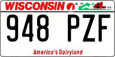 WI license plate 948PZF