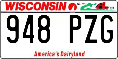 WI license plate 948PZG