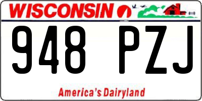 WI license plate 948PZJ