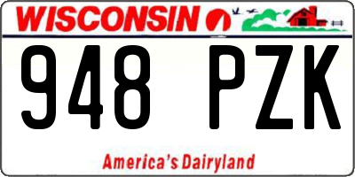 WI license plate 948PZK
