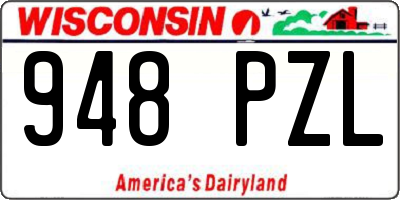WI license plate 948PZL