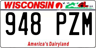 WI license plate 948PZM