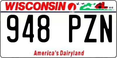 WI license plate 948PZN