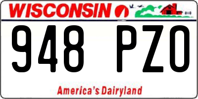 WI license plate 948PZO