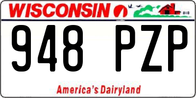 WI license plate 948PZP