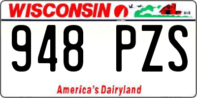 WI license plate 948PZS