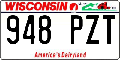 WI license plate 948PZT