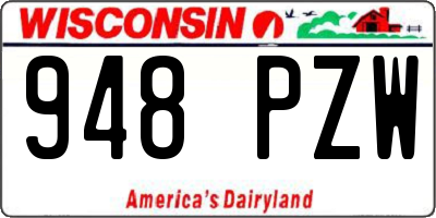 WI license plate 948PZW