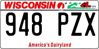 WI license plate 948PZX