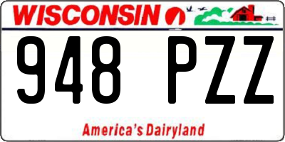 WI license plate 948PZZ
