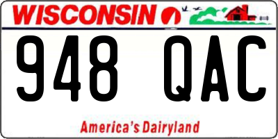 WI license plate 948QAC