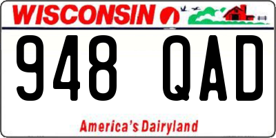 WI license plate 948QAD