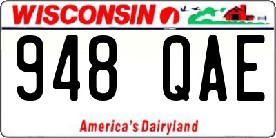 WI license plate 948QAE