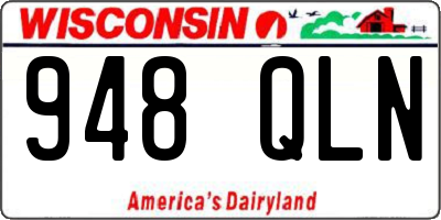 WI license plate 948QLN