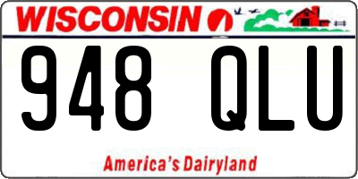 WI license plate 948QLU